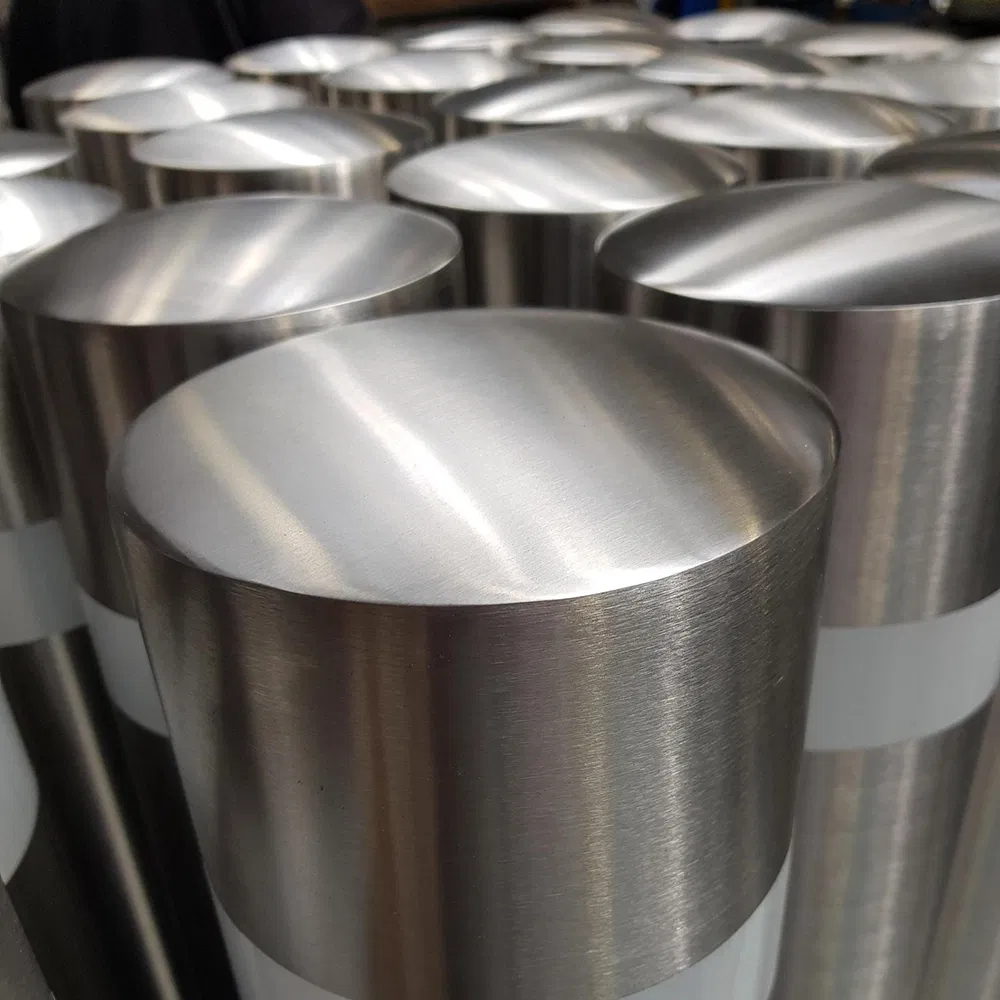 Stainless Steel Parking Barrier Road Pile Durable Bollards with Reflective Tape