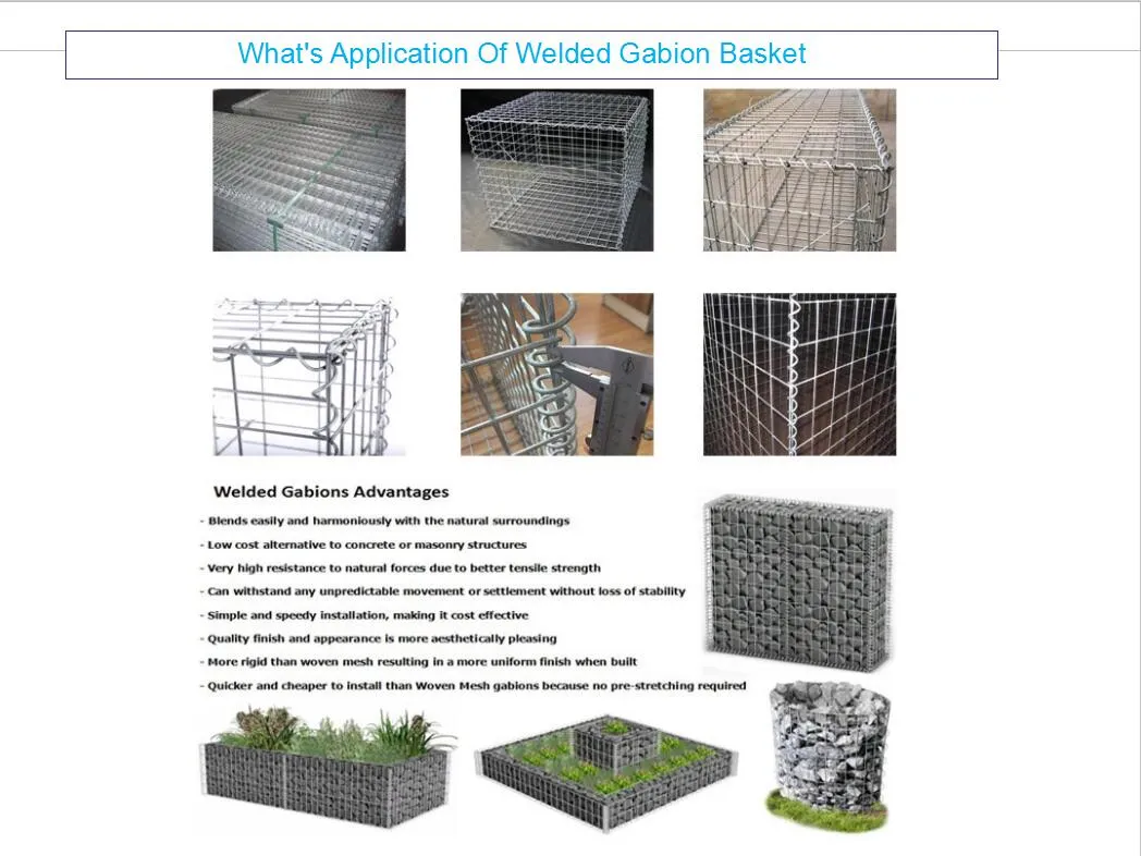 1X1X1m Welded Gabion Baskets/Silver Heavy Galvanized Welded Gabion Wire Mesh Box/Gabion Fence